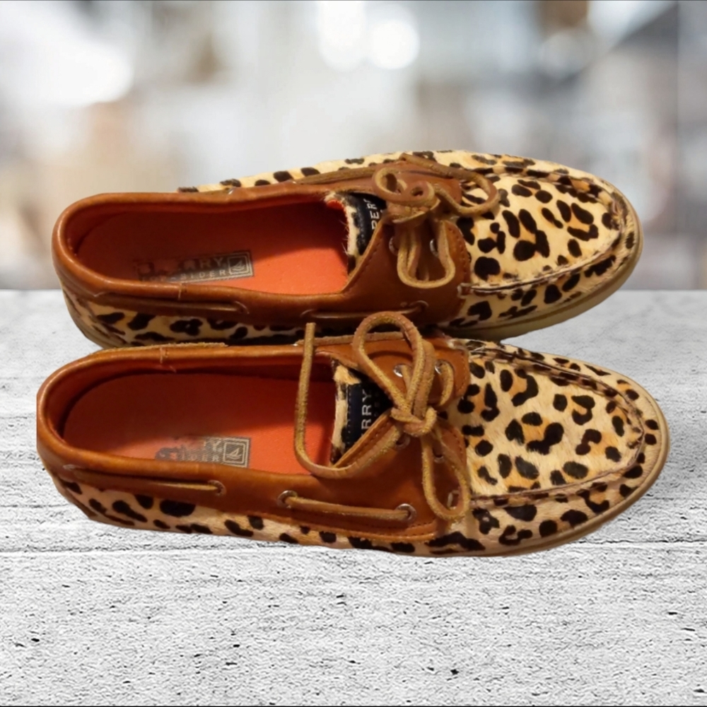 Sperry top sider leopard print size 7 - Picture 4 of 12